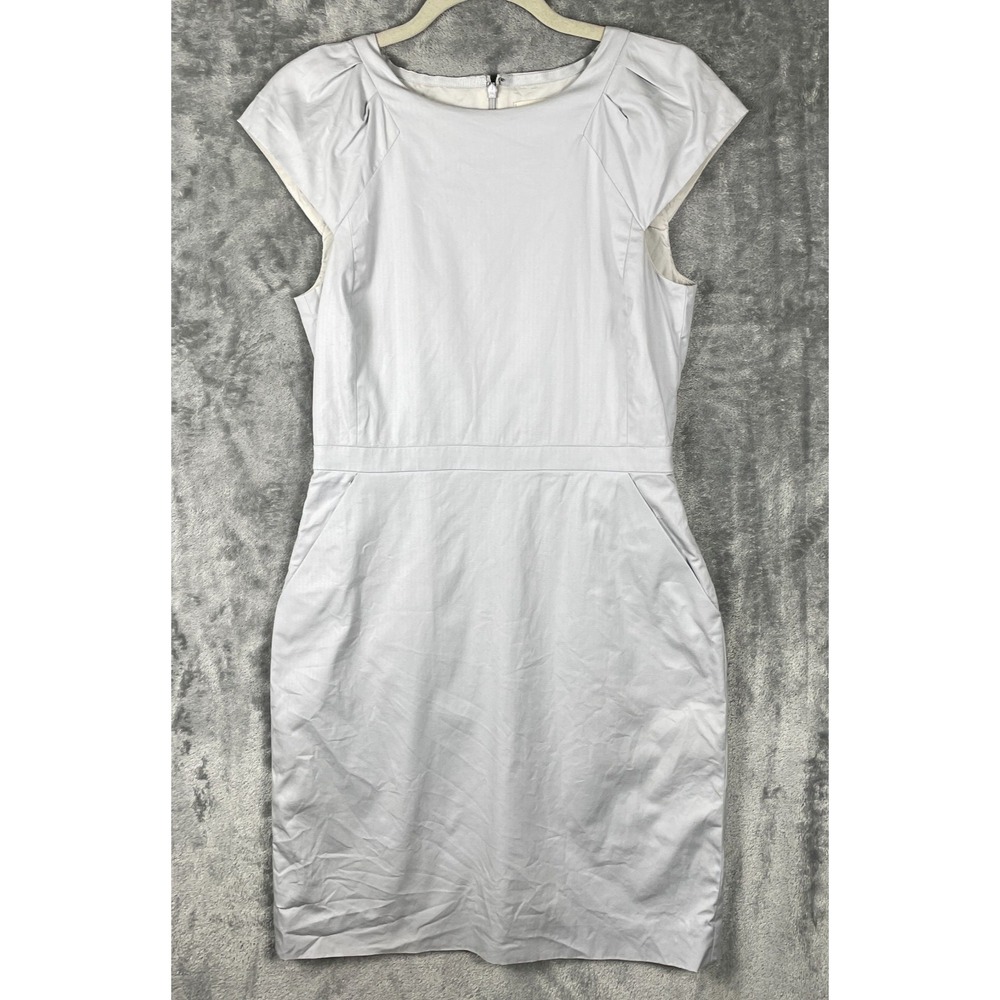 J.Crew‎ Suiting Dress Womens 6 Gray Lined Cap Sleeve Y2K Career Office Cocktail